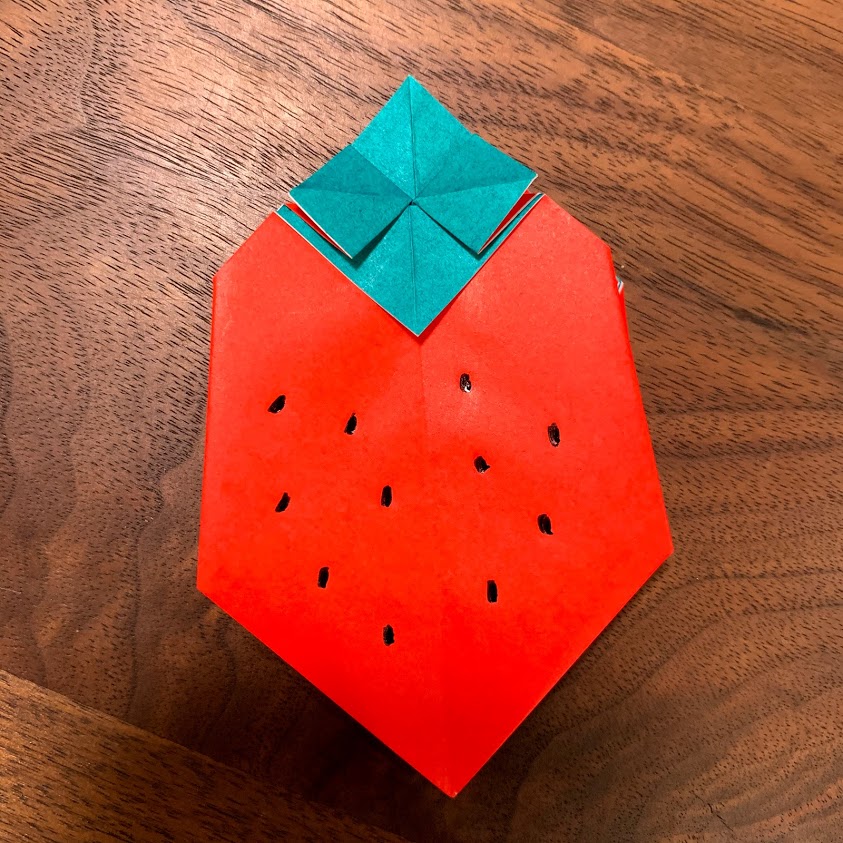 折り紙 食べものの折り方 簡単 いちごの作り方 Kumaーlife