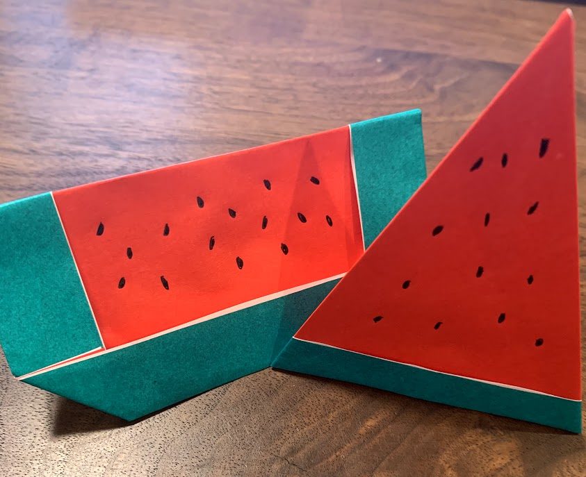 折り紙 食べ物の折り方 簡単 すいかの作り方 Kumaーlife